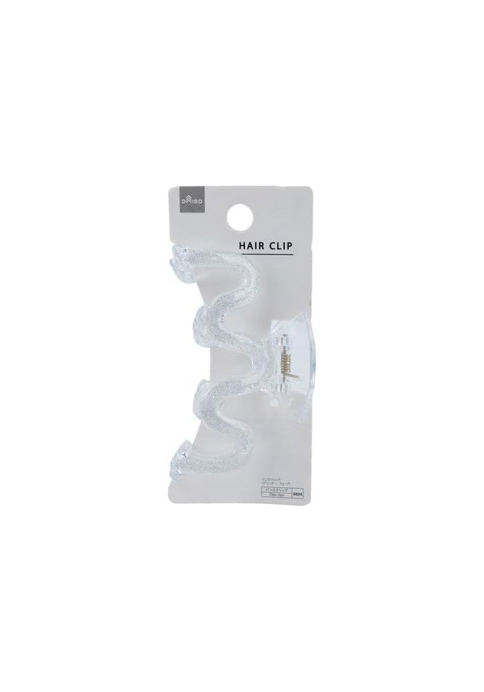 DAISO Glitter Wave Claw Clip - Silver